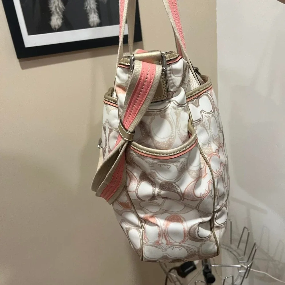 y2k 2000s Coach Signature Cs Monogram Diaper Shoulder Bag / Handbag